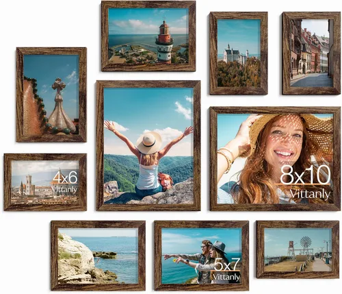 Miniatura 35 de Vittanly Paquete de 7 Marcos de Fotos, Marcos de Fotos Collage Decoración de Pared para Pared o Mesa, Múltiples Tamaños con 1 Pieza de 11x14