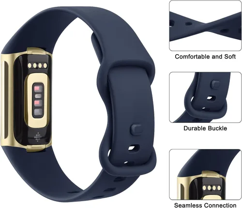 Miniatura 4 de Paquete de 3 bandas deportivas compatibles con Fitbit Charge 6/5, correas clásicas de repuesto suaves para Fitbit Charge 6/5 Advanced Fitness &