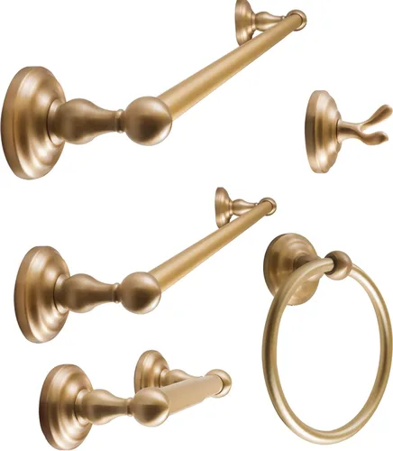 Miniatura 17 de SENTO ROBIKI - Juego de accesorios de baño modernos plateados, incluye gancho para bata, soporte para papel higiénico, toallero, barra de toalla