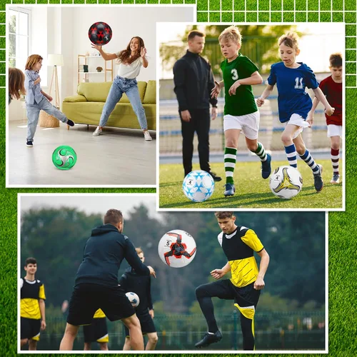 Miniatura 5 de Deekin Balón de fútbol a granel con aguja de bomba de tamaño 5/4/3 desinflado, pelota de fútbol oficial para interiores y exteriores, accesorios