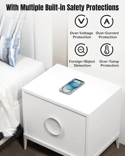 Miniatura 7 de Eazpower Cargador inalámbrico invisible, cargador inalámbrico de 0.000-1.181 in debajo del escritorio, doble uso en o oculto debajo de la mesa