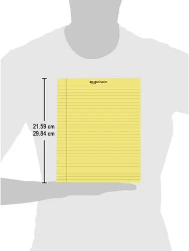 Miniatura 5 de Amazon Basics Bloc legal de 8.5 x 11.75 pulgadas, color canario, 72 unidades (paquete de 12), 50 hojas por bloc, 6 paquetes por caja
