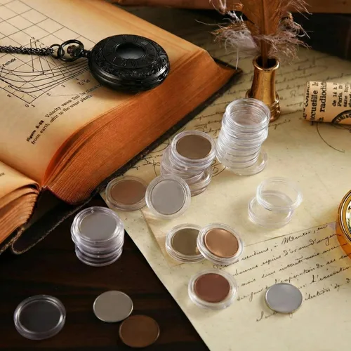 Miniatura 6 de 400 unidades de 0.827 in para monedas, cápsulas de plástico redondo transparente para monedas de barra plateada suministros de colección de monedas