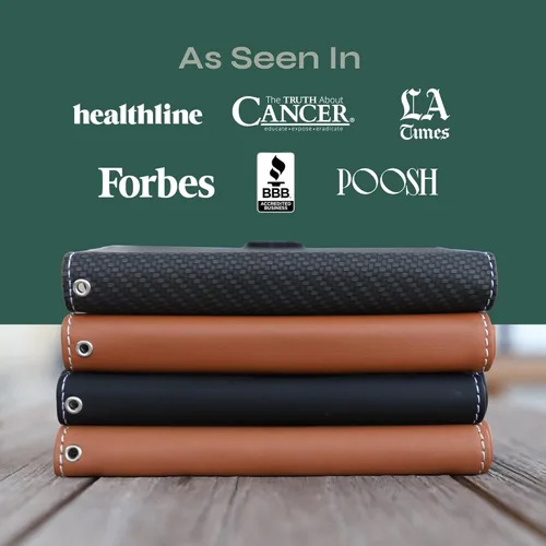 Miniatura 4 de SafeSleeve Funda de piel tipo cartera desmontable para iPhone 14 con bloqueador EMF para teléfono celular con 3 tarjeteros y soporte ajustable