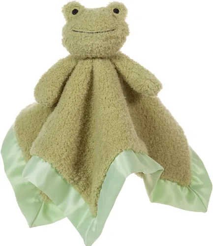 Apricot Lamb Manta de felpa de lujo con diseño de rana verde y animales de peluche (rana verde, 14 pulgadas)