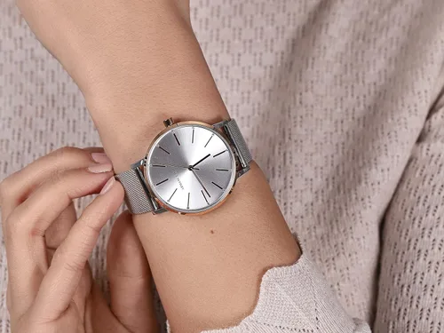 Miniatura 5 de Armani Exchange - Reloj de cuarzo de acero inoxidable para mujer con correa de cuero