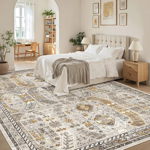 Miniatura 424 de Madane Tapete lavable de 2 x 10 pies para pasillo, cocina, recibidor, clásico, suave, antideslizante para interiores, casa de campo, baño, sala