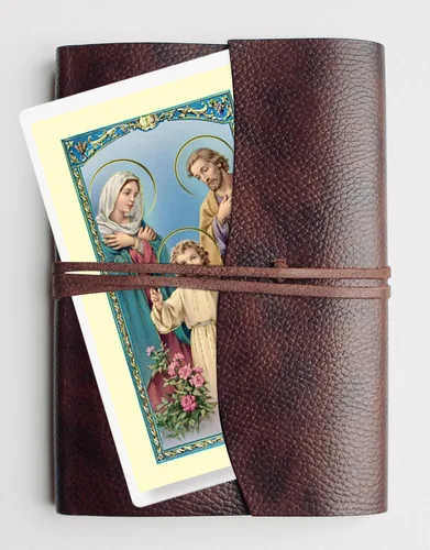 Miniatura 5 de Placa católica con imagen de la Sagrada Familia, tarjeta de oración laminada, oración del Señor, lámina dorada, imagen de la Sagrada Familia