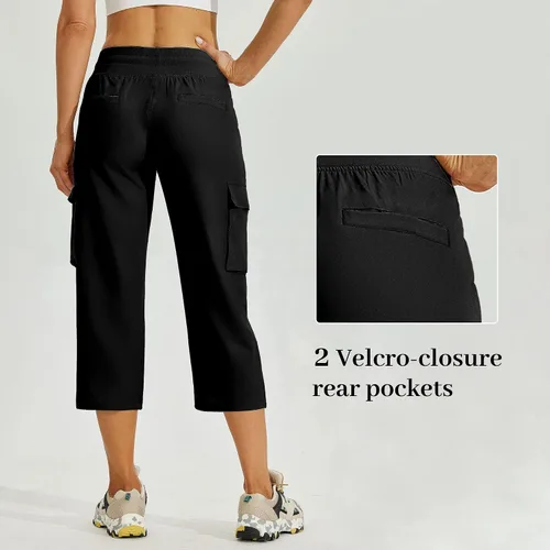 Miniatura 2 de Willit Pantalones de senderismo tipo cargo para mujer, con bolsillos, de secado rápido, ligeros, casuales al aire libre