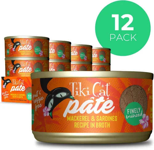 Miniatura 2 de Tiki Cat Grill - Alimento húmedo para gatos, caballa y sardinas, latas de 2.8 onzas (12 unidades)