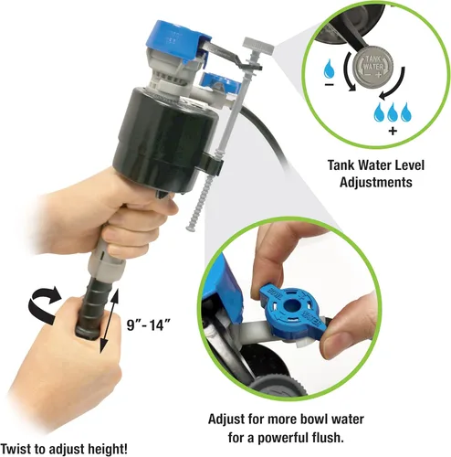 Miniatura 5 de Fluidmaster K-400H-040-T5 PerforMAX Kit de reparación de inodoro con válvula de llenado y aleta de 3 pulgadas, multicolor