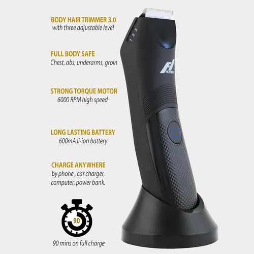 Miniatura 3 de Fhuesion® Manscape - Recortadora de bolas impermeable IPX7 con luz y hoja de cerámica, peluquería corporal para peluquería corporal para peluquería
