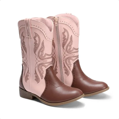 Miniatura 5 de DREAM PAIRS Girls Cowgirl Cowboy Boots Mid Calf Western Riding Shoes