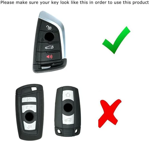 Miniatura 2 de iJDMTOY Exact Fit - Carcasa para llavero inteligente con diseño de fibra de carbono metálica brillante compatible con BMW X1 X4 X5 X6, serie 5