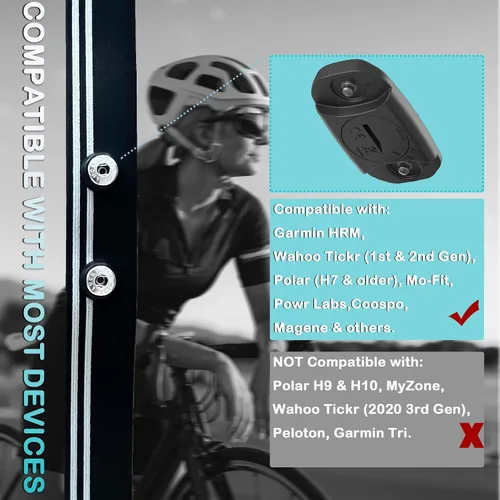 Miniatura 3 de Correa de repuesto para monitor de frecuencia cardíaca compatible con Polar Garmin Tickr Wahoo Coospo - Reemplazo de la correa del monitor
