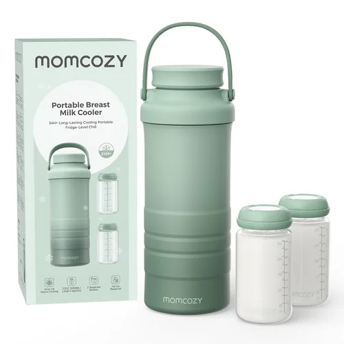 Miniatura 13 de Momcozy Enfriador portátil de leche materna de 22 onzas para exteriores, salvavidas con enfriamiento total de 360° durante 24 horas, enfriador