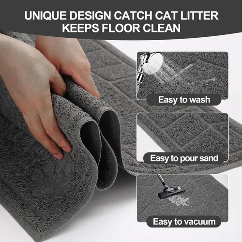 Miniatura 3 de Alfombrilla de Arena para Gatos, Alfombrilla Atrapa Arena Suave para las Patitas del Gatito, Alfombrilla para Caja de Arena de Gatitos de 47" x 35