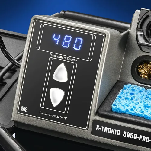 Miniatura 4 de Estación de soldadura digital LED X-Tronic modelo 3050-PRO-X con 2 manos de ayuda convenientes, función de reposo de 1-30 minutos, programable