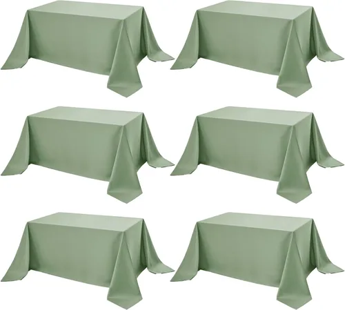 Miniatura 28 de Paquete de 6 manteles negros para mesas cuadradas, 54 x 54 pulgadas, tela de poliéster resistente a las manchas para mesas de 2 pies, manteles