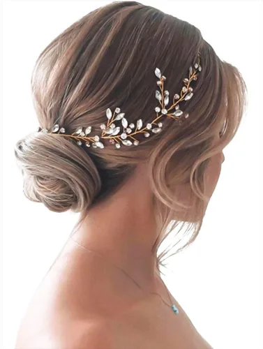 Miniatura 8 de JAKAWIN Bride Wedding Hair Piece Rhinestone Bridal Hair Accessories Diamond Hair Vine for Women HV113 1 Plateado