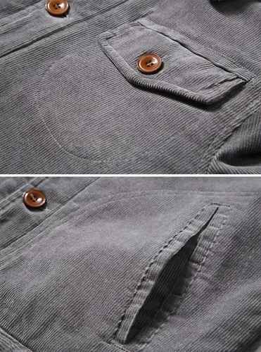 Miniatura 5 de Chaqueta de pana casual con forro de sherpa para hombre