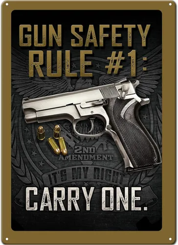Miniatura 9 de River's Edge Carteles de metal resistentes a la intemperie, en relieve Cuello Redneck Armado