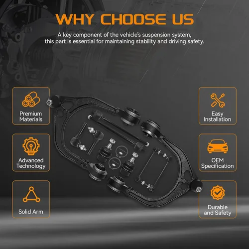 Miniatura 4 de RWD Kit de brazos de control superiores delanteros compatible con Chrysler 300 2005-2010; Dodge Magnum 2005-2008, Charger 2006-2010, Challenger