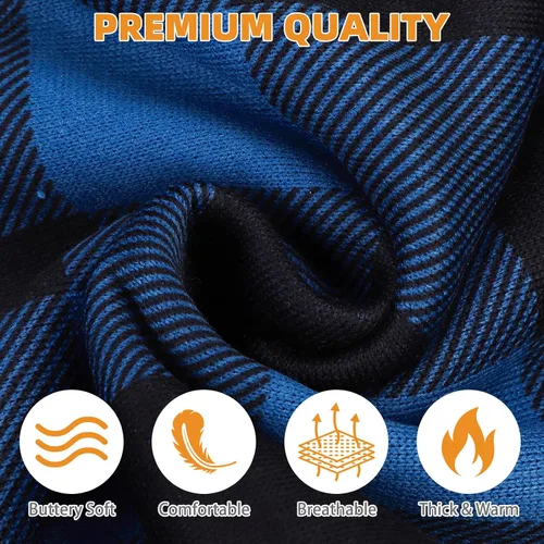Miniatura 4 de KOOLTAIL Sudadera a cuadros con capucha, con gorro y bolsillo, para perros pequeños, medianos y grandes y gatos, abrigo suave y cálido para invierno