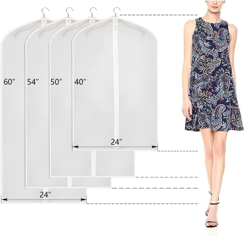 Miniatura 2 de Univivi Bolsas transparentes para colgar ropa de 60 pulgadas, bolsas de vestir transparentes para almacenamiento, paquete de 6 fundas de traje