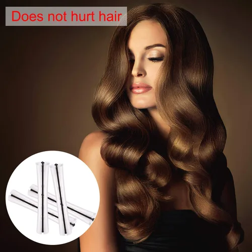 Miniatura 6 de WILLBOND 60 varillas permanentes para cabello largo, de plástico, rizadores de ondas frías, rodillo para peinar el cabello, herramientas de Blanco