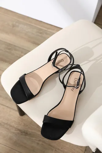 Miniatura 8 de Sandalias de tacón de gatito para mujer, con correa al tobillo, sandalias de tacón cuadrado con punta abierta, zapatos de fiesta de boda