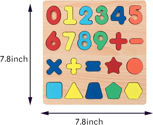 Miniatura 2 de Rompecabezas de madera para niños pequeños, paquete de 2 rompecabezas con forma del alfabeto para niños de madera Montessori con forma de número