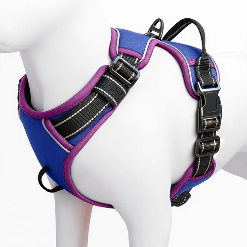 Miniatura 64 de Arnés para perro sin tirones, chaleco reflectante ajustable y acolchado para mascotas con asa de fácil control, fácil de llevar con nudo elegante
