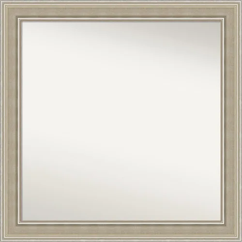 Miniatura 175 de Amanti Art Espejo de baño plateado para sobre fregadero, 23 x 23 pulgadas, espejo cuadrado plateado en ángulo, marco de madera moderno medio, se