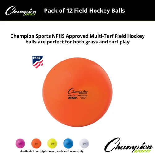 Miniatura 2 de Champion Sports Pelotas de hockey sobre césped – aprobadas por NFHS, pelotas reguladoras de alta visibilidad, paquete de 12