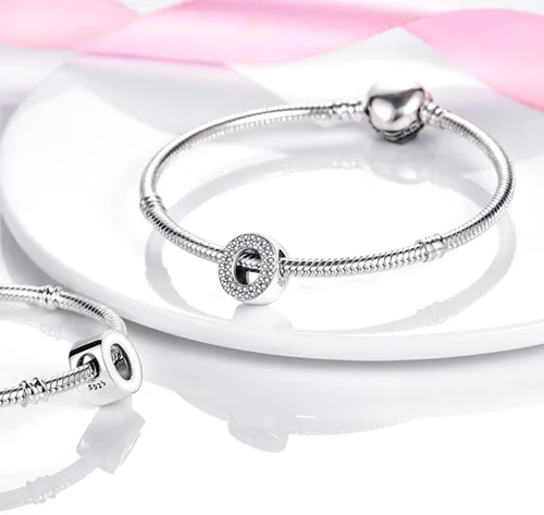 Miniatura 5 de CINKOLA Dijes de plata de ley 925 con letras del alfabeto A-Z con piedras cúbicas, colgantes aptos para pulseras europeas originales, dijes, joyería