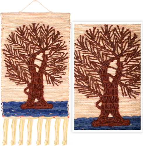 Miniatura 6 de Tarini Gallery Tapiz tejido a mano de yute para colgar en la pared, arte para ver el hogar, paisaje natural para decoración de oficina en casa