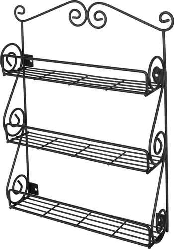 Miniatura 2 de FitWell - Estante de especias de pared con desplazamiento de 3 niveles, gabinete de especias tradicional y cocina, organizador de belleza y esmalte