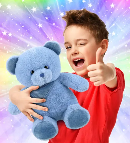 Miniatura 2 de DolliBu Oso de peluche – Suave oso azul bebé abrazable, adorable juguete de peluche de oso para jugar, lindo regalo de vida salvaje para niños