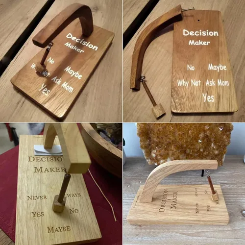 Miniatura 4 de MSUIINT Tomador de decisiones, balancea el péndulo estándar y encuentra la respuesta a tu pregunta, selector magnético oscilante creativo de madera