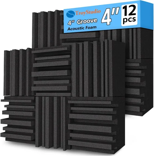 Miniatura 10 de TroyStudio Paneles de espuma acústica gruesa, 30 x 30 x 5 cm 52 piezas, espuma absorbente de sonido de banda ancha, almohadilla insonorizante densa