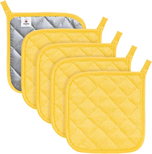 Miniatura 15 de Soporte para ollas de algodón, lavable a máquina, resistente al calor, soporte para ollas, almohadillas calientes, salvamanteles para cocinar y Negro