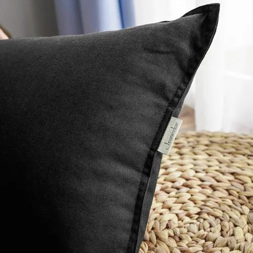 Miniatura 7 de Jeanerlor - Funda de cojín sólida de lino y algodón para decoración, de 18x18 pulgadas, funda de almohada especial para sofá, cama, silla