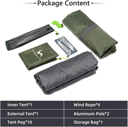 Miniatura 6 de MC TOMOUNT - Tienda de campaña para mochileros para 1-2 personas, impermeable, ligera, de doble capa, poste de aluminio independiente para acampar