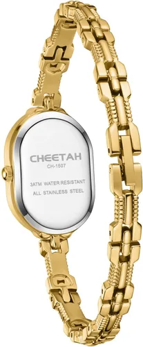 Miniatura 5 de CHEETAH Reloj de pulsera de oro para mujer, pulsera vintage pequeña, esfera numérica fácil de leer, resistente al agua