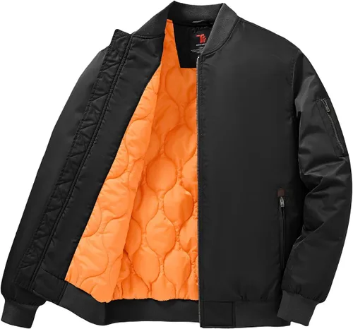 Miniatura 9 de TBMPOY Men's Winter Bomber Jacket Warm Fall Casual Flight Windbreaker Padded Coats Full Zip Stylish Varsity