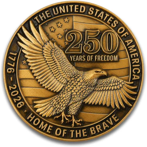 Moneda conmemorativa de aleación de zinc del 250 aniversario de Estados Unidos - Estados Unidos de América Liberty & Courage 1776-2026