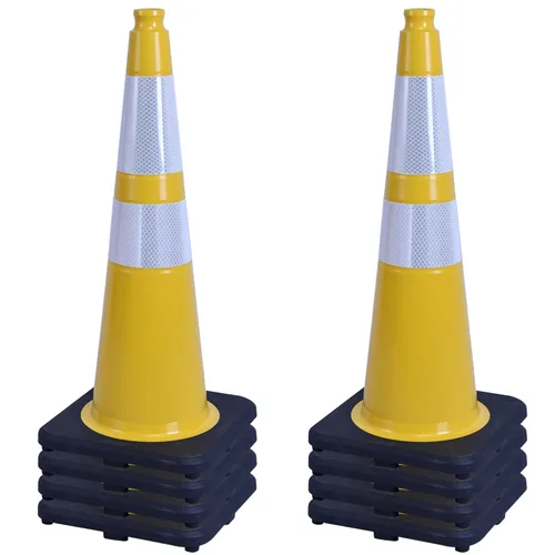 Miniatura 34 de OrangeStar Conos de Tráfico de 36" Paquete de 6 Conos de Seguridad Azules con Collares Reflectantes, Base de Servicio Pesado para Construcción