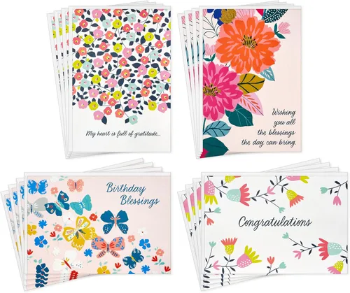Miniatura 8 de Hallmark Surtido de tarjetas de agradecimiento en caja y en blanco (cuatro diseños tropicales surtidos, 40 tarjetas de notas y sobres)