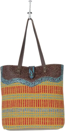 Miniatura 4 de Myra Bag Bolso tote de cuero occidental para mujer - Lemon Tree, Lemon Tree